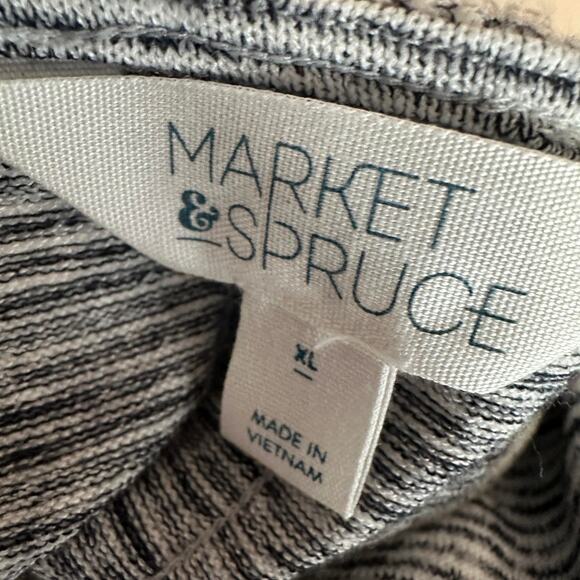 Market & Spruce Top WMNS XL Bravyan Knit Gray Marled Petal Sleeves Button Detail - Picture 6 of 8